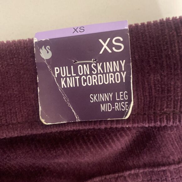 NWT GLORIA VANDERBILT WOMEN SKINNY KNIT CORDUROY MIDRISE PANT(CABERNET CRUSH XS - Picture 6 of 11